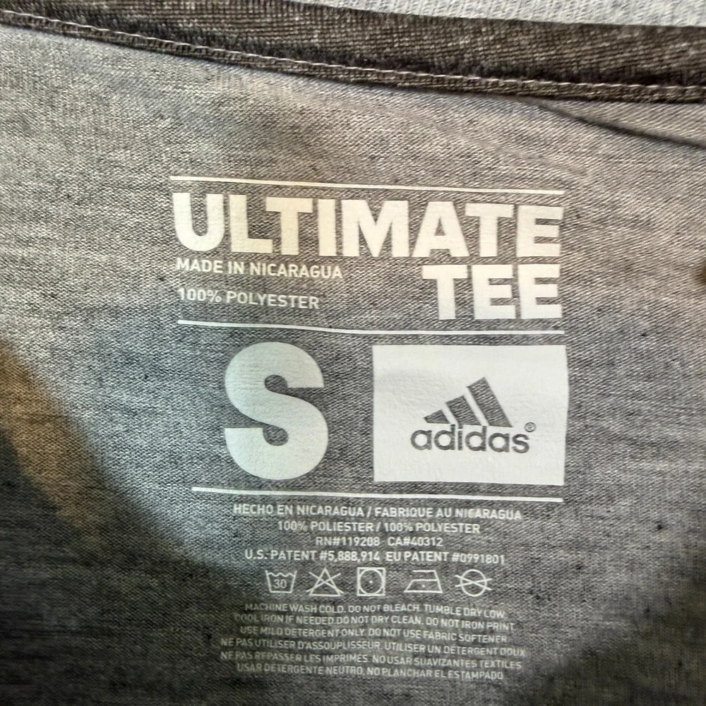 Adidas Shirt Adult‎ Small Gray Tshirt Miami City Performance Ultimate Tee NEW